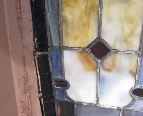 bowing stained glass