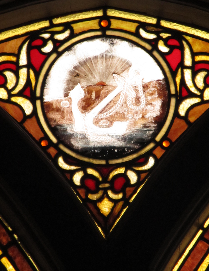 Faded Paint on Antique Stained Glass Lynchburg Stained Glass