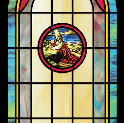 Lavender Victorian stained glass door - Cotswood Doors
