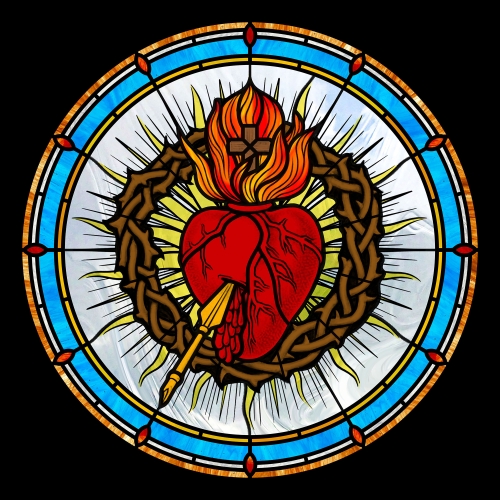 Cartoon - F Windows - Sacred Heart sm